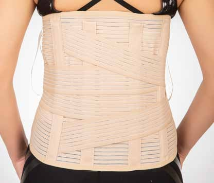 LUMBOSAKRAL ÇELİK BALENLİ KORSE 32 CM (TEN - MİSİNALI KUMAŞ)