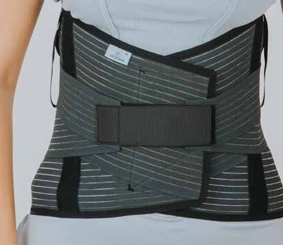 LUMBOSAKRAL ÇELİK BALENLİ KORSE 32 CM (FÜME - MİSİNALI KUMAŞ) - Görsel 2