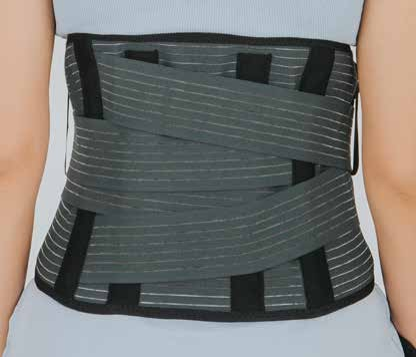 LUMBOSAKRAL ÇELİK BALENLİ KORSE 32 CM (FÜME - MİSİNALI KUMAŞ)